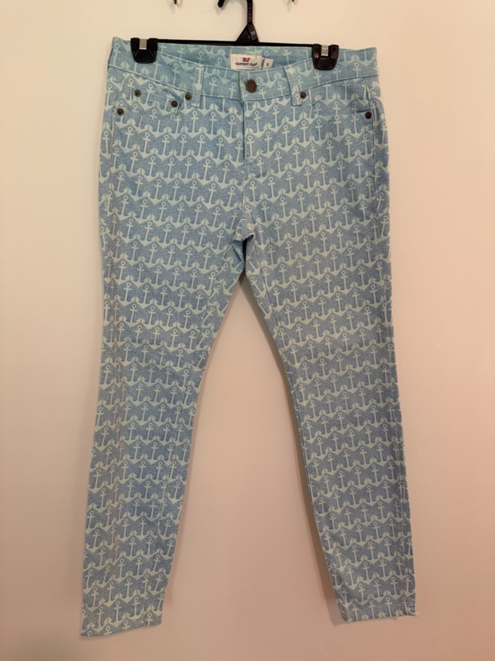 *EUC* Vineyard Vines Nautical - Anchor Print Cropped Skinny Jeans